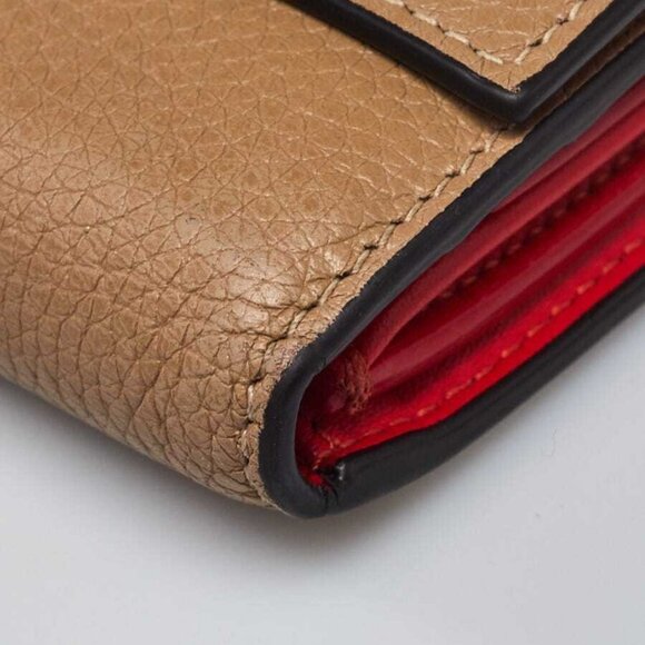 Celine Beige Grained Leather Trifold Compact Wallet - Picture 4 of 8